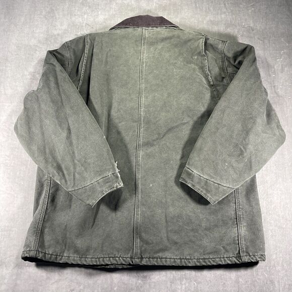 VTG Carhartt‎ Jacket Men XXL Green Blanket Lined Chore Coat Cleveland C02 MOS - Picture 7 of 8